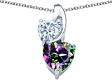 Original Star K™ 8mm Heart Shape Mystic Topaz Double Hearts Pendant