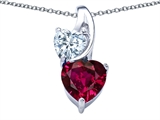 Original Star K™ 8mm Heart Shape Created Ruby Double Hearts Pendant
