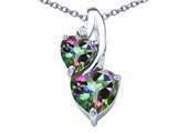 Original Star K™ 8mm Heart Shape Mystic Topaz Double Hearts Pendant