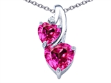 Original Star K™ 8mm Heart Shape Created Pink Sapphire Double Hearts Pendant
