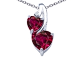 Original Star K™ 8mm Heart Shape Created Ruby Double Hearts Pendant