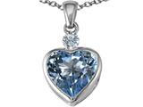 Original Star K™ 10mm Heart Shape Simulated Aquamarine Heart Pendant