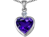Original Star K™ 10mm Heart Shape Simulated Amethyst Heart Pendant