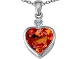 Original Star K™ 10mm Heart Shape Simulated Orange Mexican Fire Opal Heart Pendant