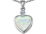 Original Star K™ 10mm Heart Shape Created Opal Heart Pendant