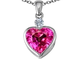 Original Star K™ 10mm Heart Shape Created Pink Sapphire Heart Pendant