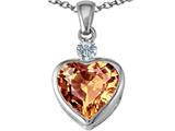 Original Star K™ 10mm Heart Shape Simulated Imperial Yellow Topaz Heart Pendant