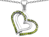 Original Star K™ Round Simulated Peridot Double Hearts Pendant