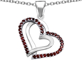 Original Star K™ Round Simulated Garnet Double Hearts Pendant
