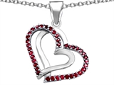 Original Star K™ Round Created Ruby Double Hearts Pendant