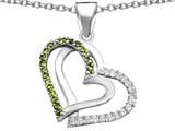 Original Star K™ Round Simulated Peridot Double Hearts Pendant