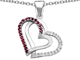 Original Star K™ Round Created Ruby Double Hearts Pendant