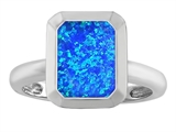 Original Star K™ 9x7mm Emerald Cut Octagon Solitaire Engagement Ring With Created Blue Opal