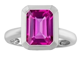 Original Star K™ 9x7mm Emerald Cut Octagon Solitaire Engagement Ring With Created Pink Sapphire