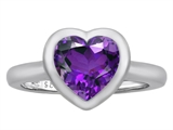 Original Star K™ 8mm Heart Shape Solitaire Engagement Ring With Genuine Amethyst