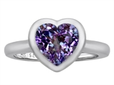 Original Star K™ 8mm Heart Shape Solitaire Engagement Ring With Simulated Alexandrite