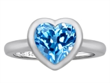 Original Star K™ 8mm Heart Shape Solitaire Engagement Ring With Genuine Blue Topaz
