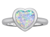 Original Star K™ 8mm Heart Shape Solitaire Engagement Ring With Created Opal