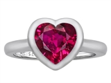 Original Star K™ 8mm Heart Shape Solitaire Engagement Ring With Created Ruby