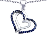 Original Star K™ Round Created Sapphire Double Hearts Pendant