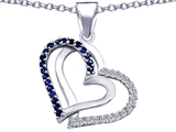 Original Star K™ Round Created Sapphire Double Hearts Pendant
