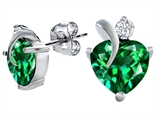 Original Star K™ 8mm Heart Shape Simulated Emerald Heart Earrings