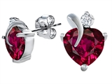 Original Star K™ 8mm Heart Shape Created Ruby Heart Earrings
