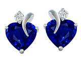 Original Star K™ 8mm Heart Shape Created Sapphire Heart Earrings