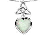 Celtic Love by Kelly ™ Love Knot Pendant with Heart 9mm Created Opal