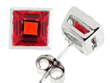 Tommaso Design™ Square Cut Genuine Garnet Earrings