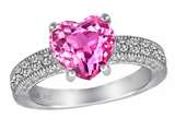Original Star K™ 8mm Heart Shape Created Pink Sapphire Engagement Ring