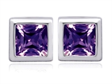 Original Star K™ 7mm Square Cut Simulated Alexandrite Earring Studs