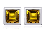 Original Star K™ 7mm Square Cut Genuine Citrine Earring Studs