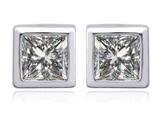 Original Star K™ 7mm Square Cut Genuine White Topaz Earring Studs