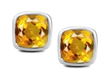 Original Star K™ 7mm Cushion Cut Genuine Citrine Earring Studs