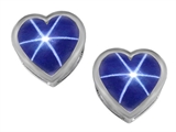 Original Star K™ 7mm Heart Shape Created Star Sapphire Heart Earring Studs