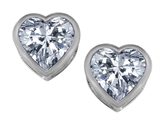 Original Star K™ 7mm Heart Shape Genuine White Topaz Heart Earring Studs
