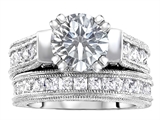 Original Star K™ 7mm Round Genuine White Topaz Engagement Wedding Set