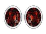Original Star K™ 8x6mm Oval Genuine Garnet Earring Studs
