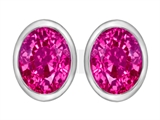 Original Star K™ 8x6mm Oval Created Pink Sapphire Earring Studs