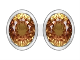 Original Star K™ 8x6mm Oval Simulated Imperial Yellow Topaz Earring Studs
