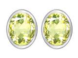 Original Star K™ 8x6mm Oval Genuine Peridot Earring Studs