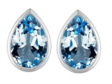 Original Star K™ 9x6mm Pear Shape Genuine Blue Topaz Earring Studs