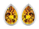 Original Star K™ 9x6mm Pear Shape Genuine Citrine Earring Studs
