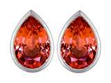 Original Star K™ 9x6mm Pear Shape Simulated Orange Mexican Fire Opal Earring Studs