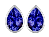 Original Star K™ 9x6mm Pear Shape Simulated Tanzanite Earring Studs