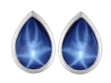 Original Star K™ 9x6mm Pear Shape Created Star Sapphire Earring Studs
