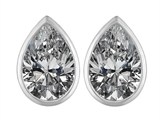 Original Star K™ 9x6mm Pear Shape Genuine White Topaz Earring Studs