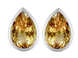 Original Star K™ 9x6mm Pear Shape Simulated Imperial Yellow Topaz Earring Studs