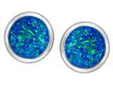 Original Star K™ 7mm Round Created Blue Opal Earring Studs